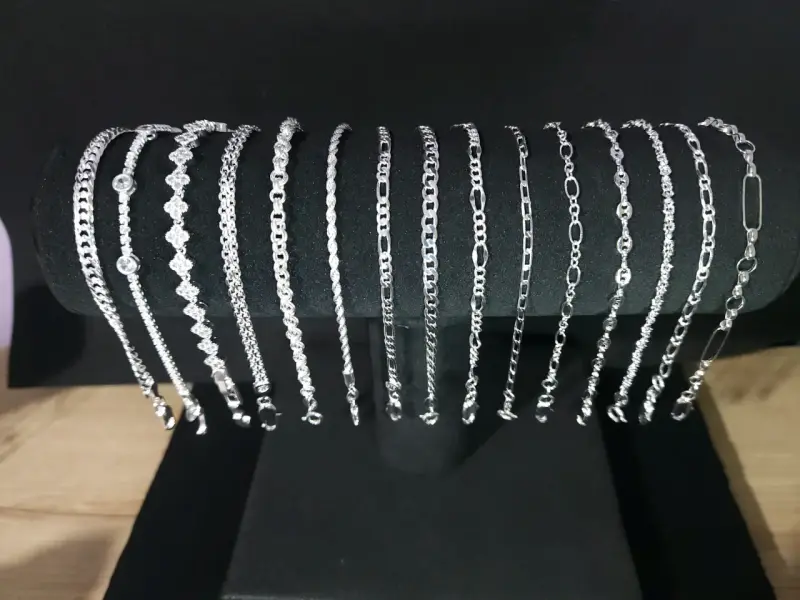 Pulseras de plata para hombre y mujer - 1