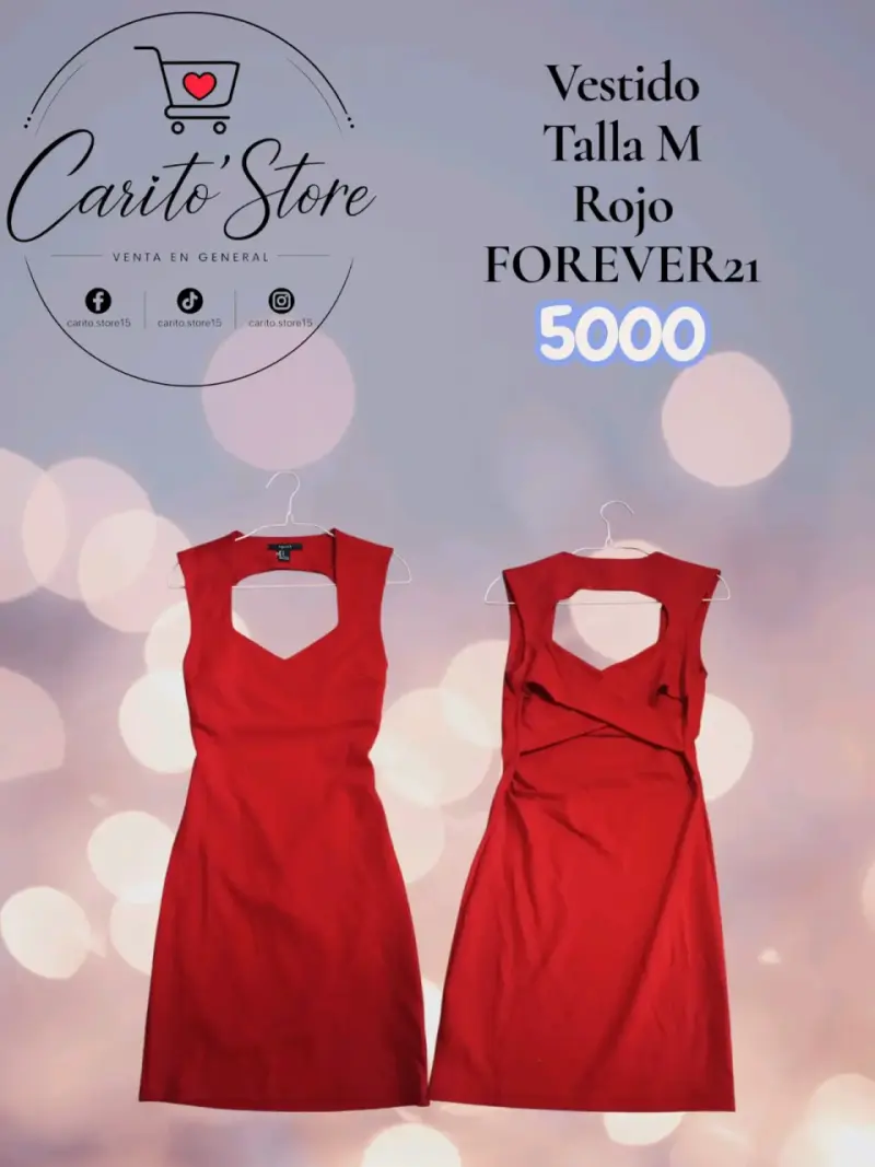 Vestido rojo talla M Forever 21