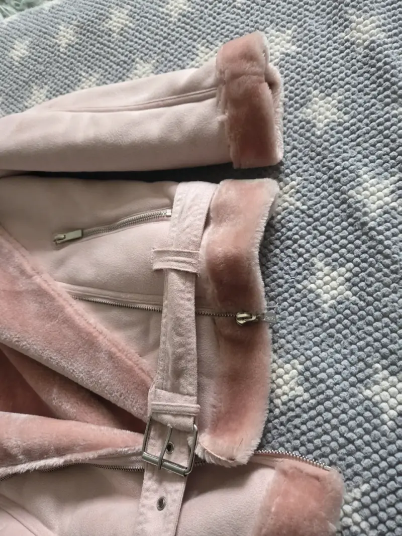 Chaqueta de mujer rosa con forro de peluche - 5