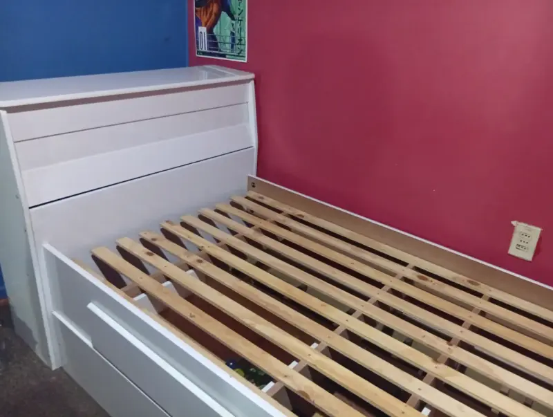 Cama nido blanca con cajones - 1
