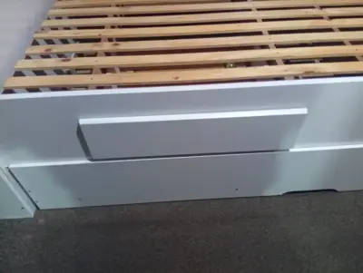 Cama nido  blanca con cajones - miniatura 4