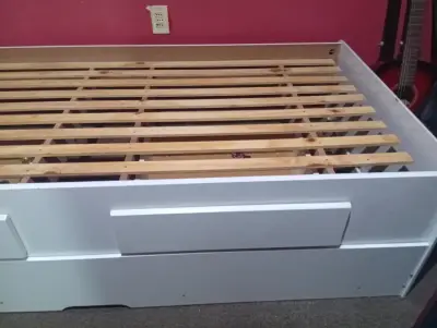 Cama nido  blanca con cajones - miniatura 6