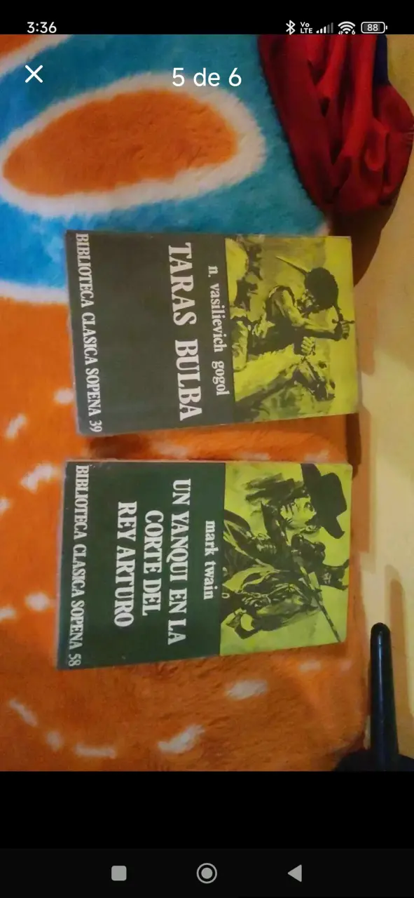 Libros clásicos Taras Bulba y Un Yanqui en la Cort