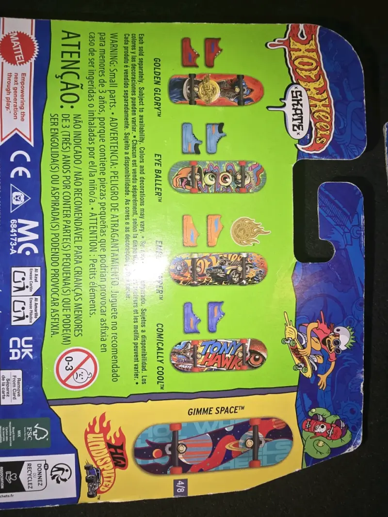 Set de 4 Fingerboards Hot Wheels Skate Tony Hawk - 4