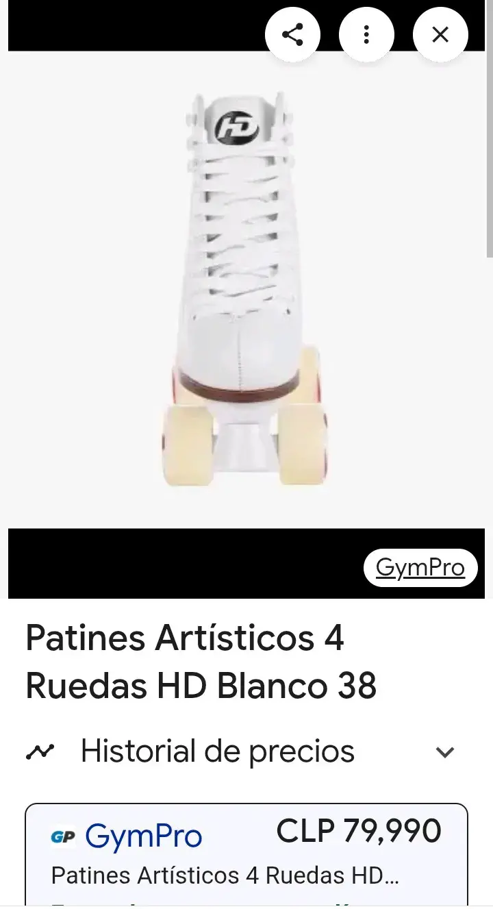 Patines Artísticos 4 Ruedas HD Blanco Talla 38