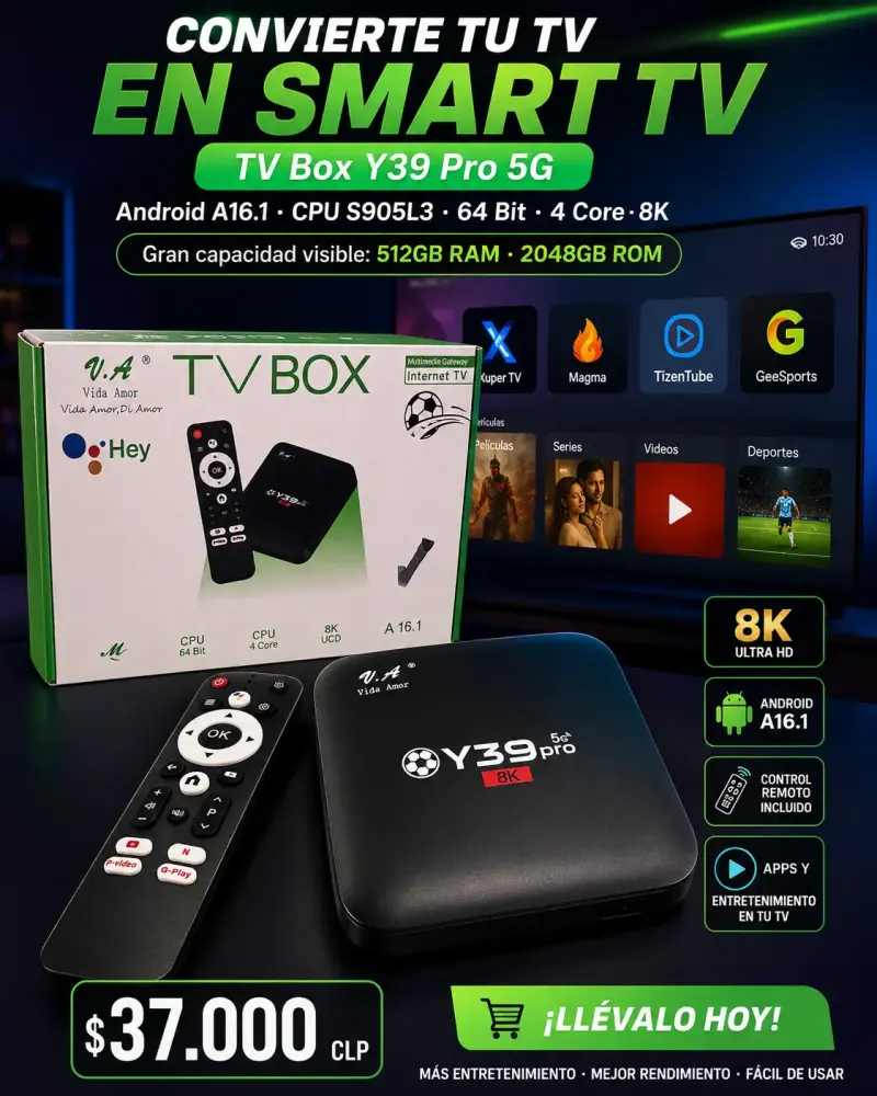 TV Box Y39 Pro 5G 8K con Control Remoto - 1