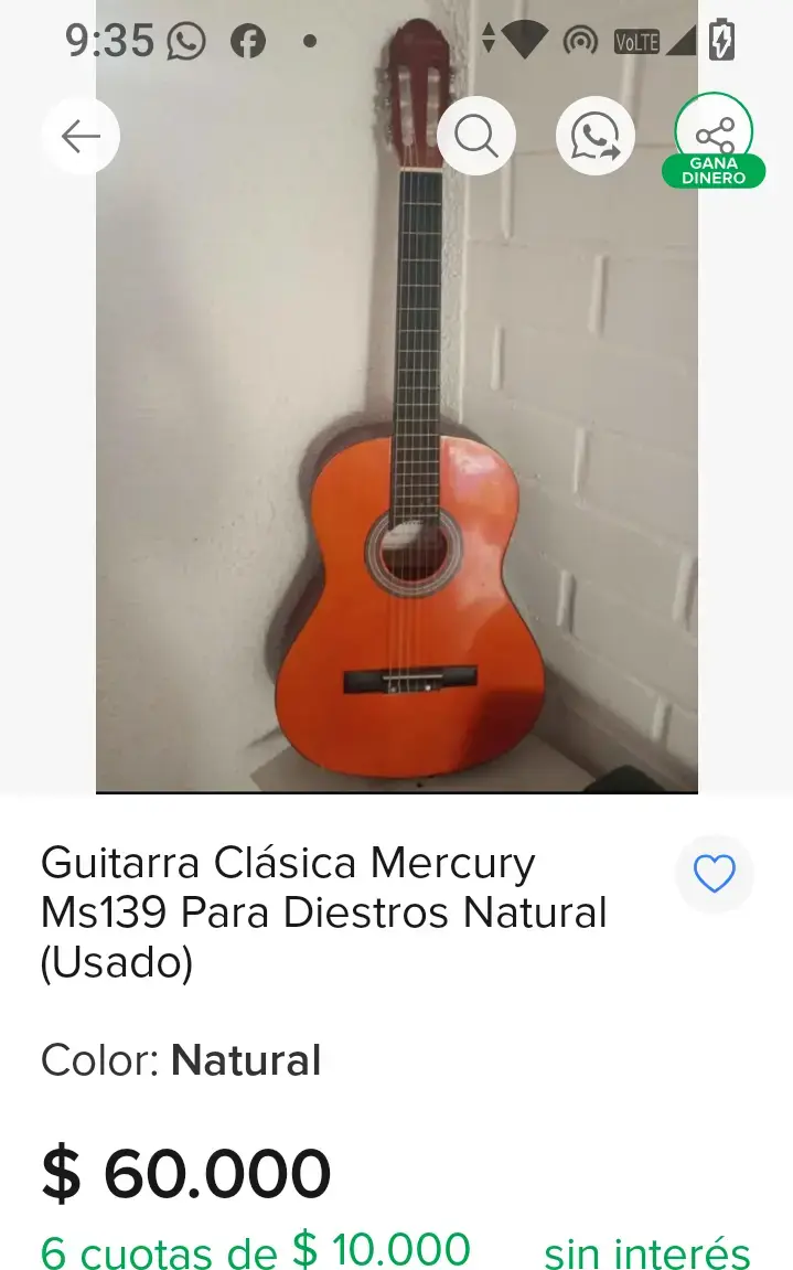 Guitarra Clásica Mercury.