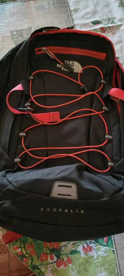 Mochila The North Face Borealis negra con detalles rojos - miniatura 1
