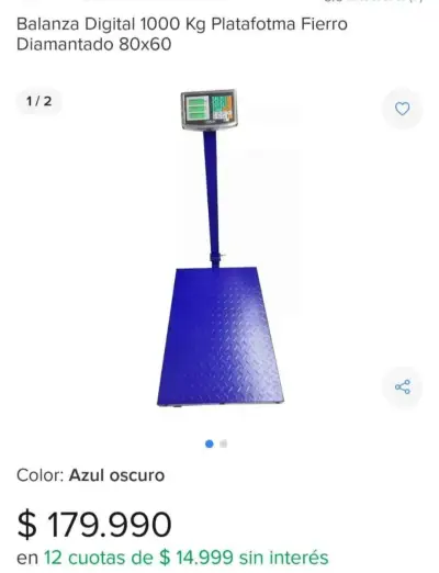 Balanza digital 1000 kg plataforma azul - miniatura 1