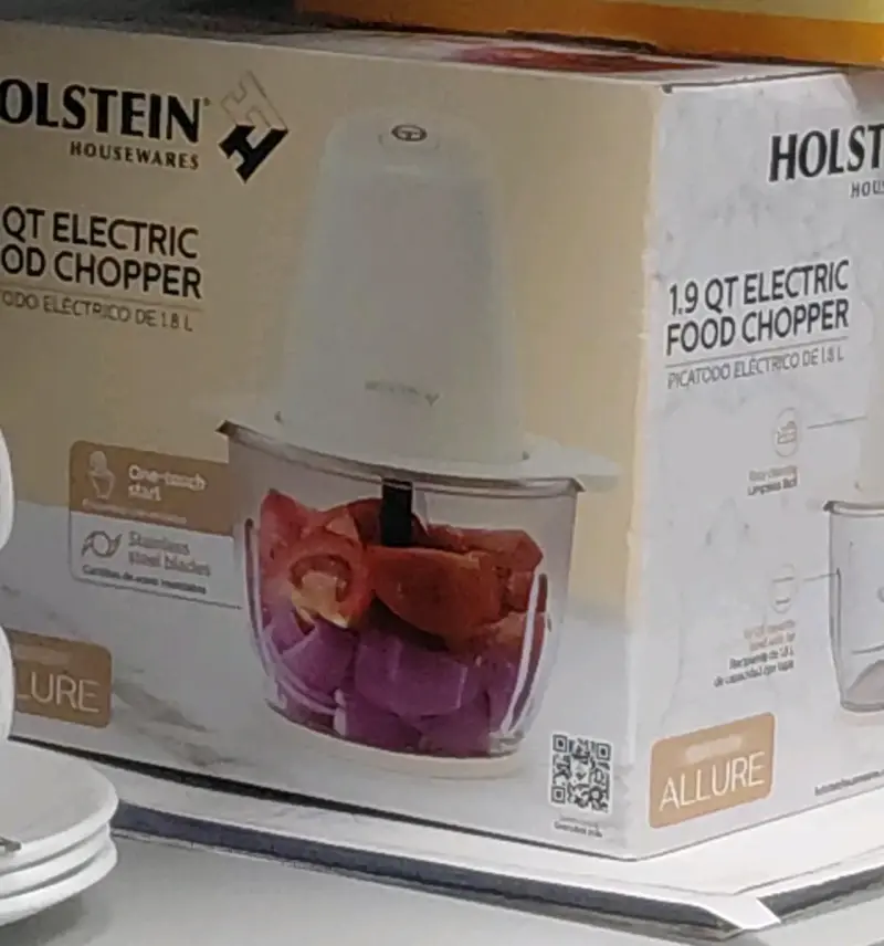 Picatodo eléctrico Holstein 1.8L con cuchillas de acero inoxidable