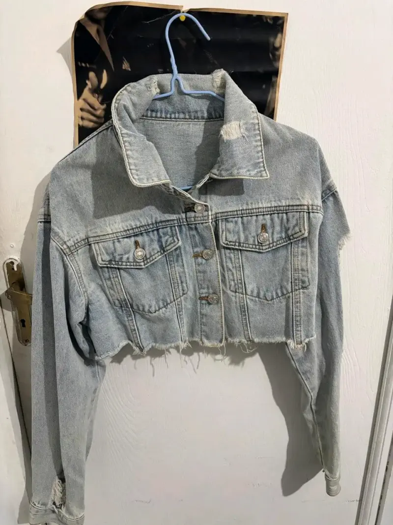 Chaqueta de mezclilla corta para mujer - 2