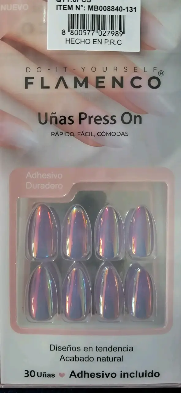 Uñas postizas Flamenco Press On con adhesivo - 1