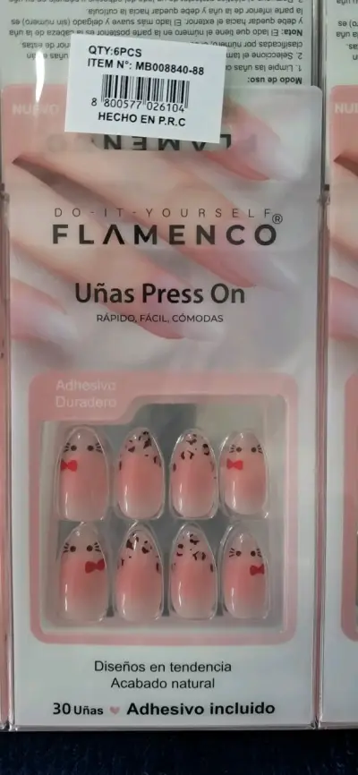 Uñas postizas Flamenco Press On con adhesivo - miniatura 2