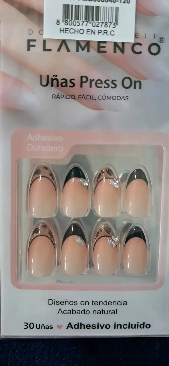 Uñas postizas Flamenco Press On con adhesivo - 4