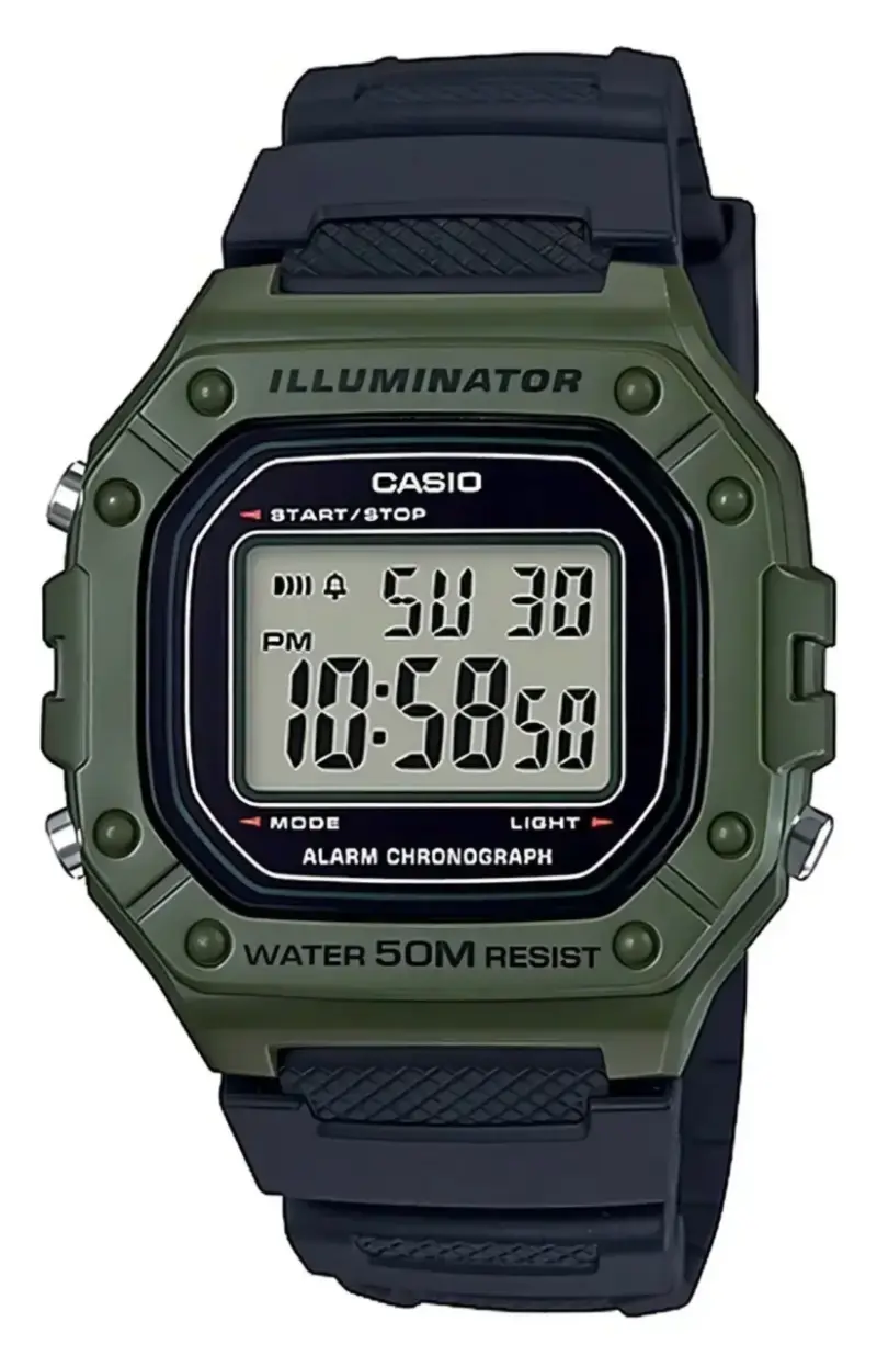 Reloj Casio Digital Verde Resistente al Agua