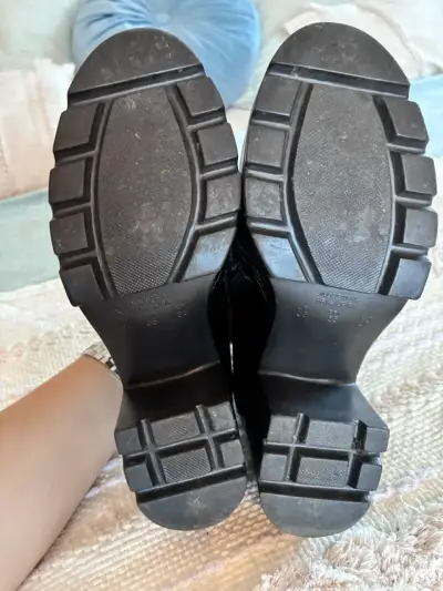 Mocasines zapato charol negro con hebillas gruesas - miniatura 5