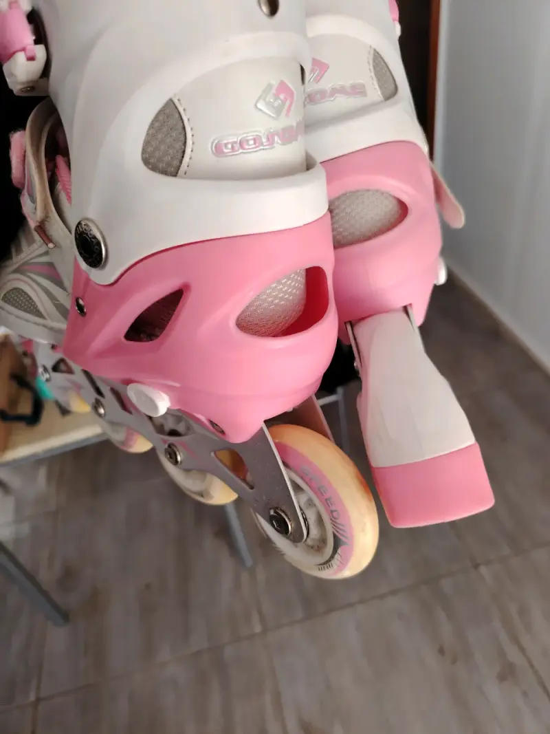 Patines en línea rosas para niña con ajuste seguro - 2