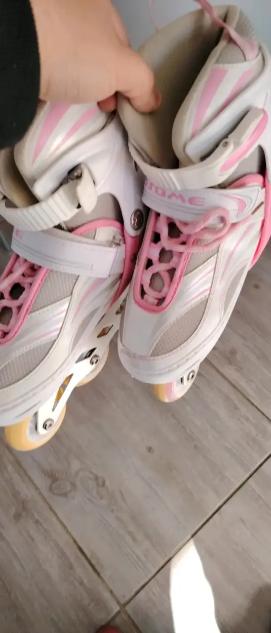 Patines en línea rosas para niña con ajuste seguro - 3