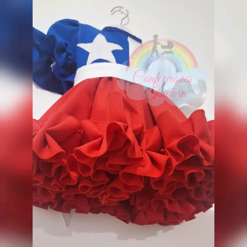 Vestido Fiestas Patrias para Niña con Moño - 2