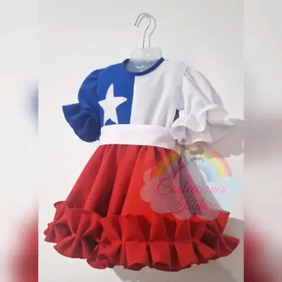 Vestido Fiestas Patrias para Niña con Moño - miniatura 3