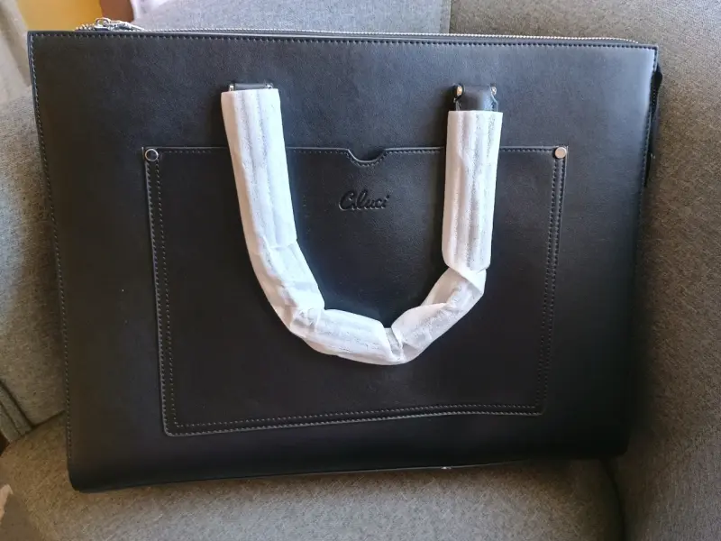 Maletín de cuero para mujer Cluci negro elegante - 1