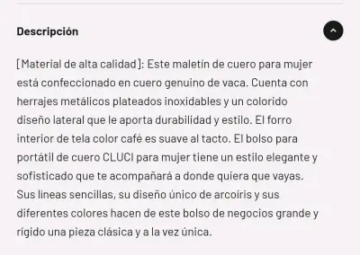 Maletín de cuero para mujer Cluci negro elegante - miniatura 3