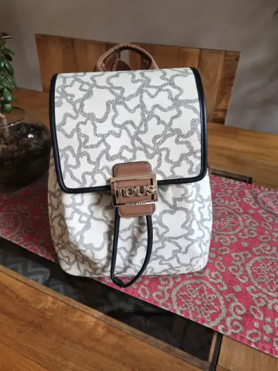 Mochila Tous estampado beige y marrón - miniatura 1