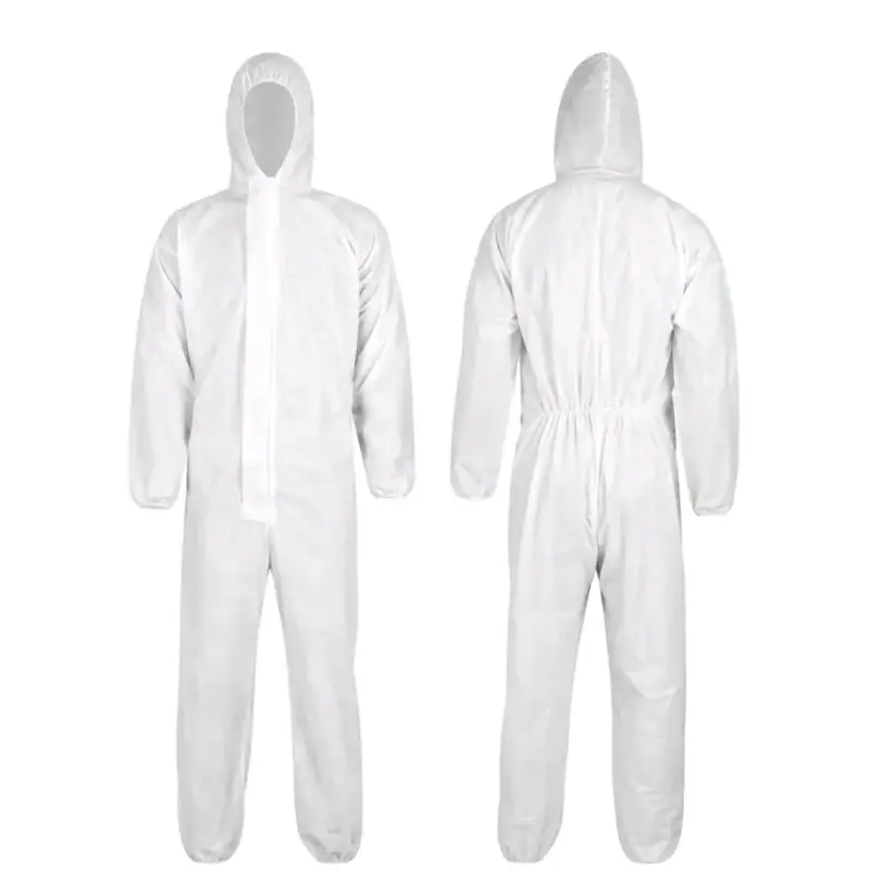 Overol desechable blanco con capucha
