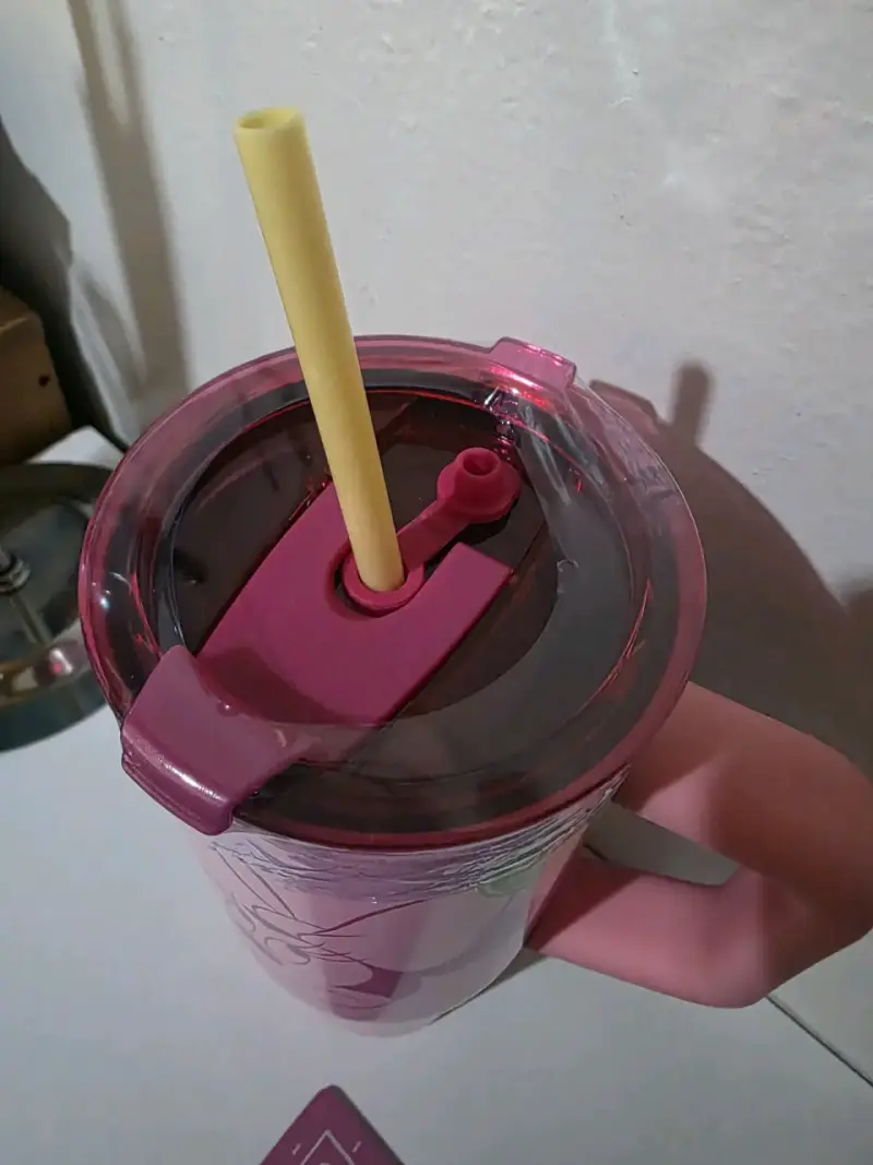 Vaso térmico Minnie Mouse rosa con tapa y bombilla - 4