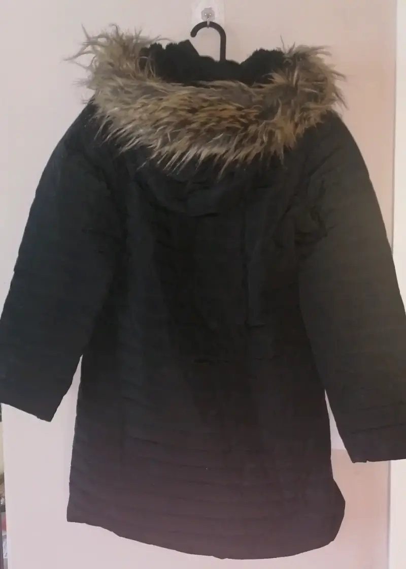 Parka  negro con capucha de piel sintética Saville - 3