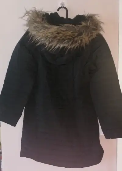 Parka  negro con capucha de piel sintética Saville - miniatura 3
