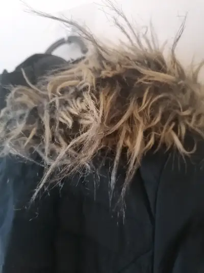 Parka  negro con capucha de piel sintética Saville - miniatura 4