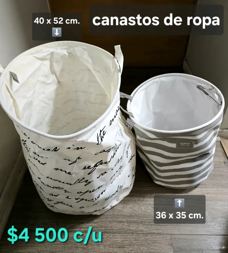 Canastos de ropa grandes y medianos