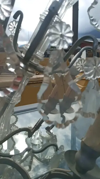 Lámpara de techo de cristal vintage - miniatura 3
