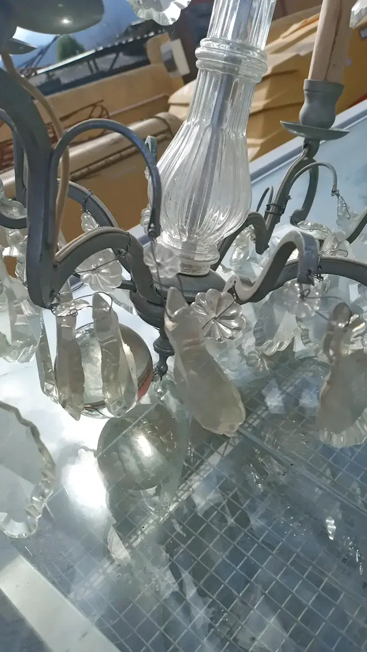 Lámpara de techo de cristal vintage - 4