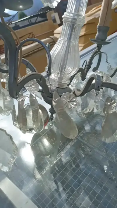 Lámpara de techo de cristal vintage - miniatura 4