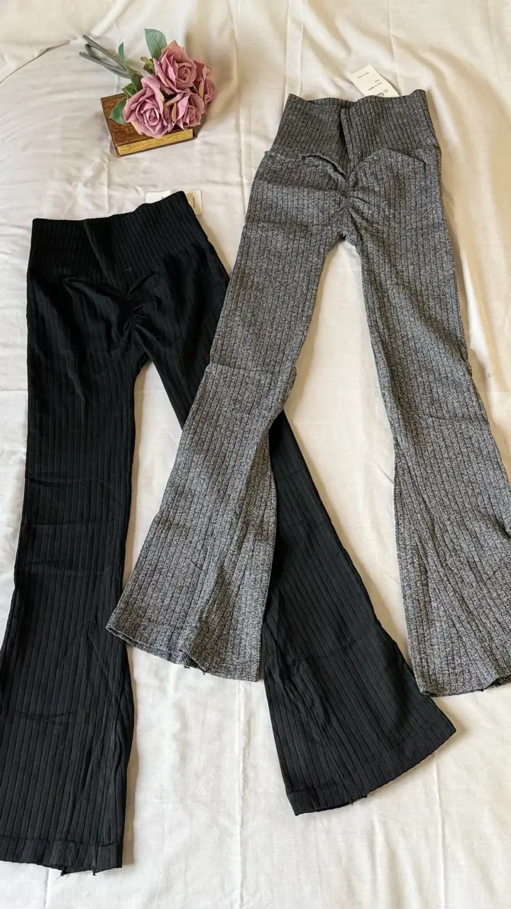 Pantalones acampanados de punto para mujer - 1