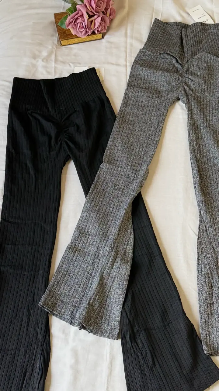 Pantalones acampanados de punto para mujer - 2