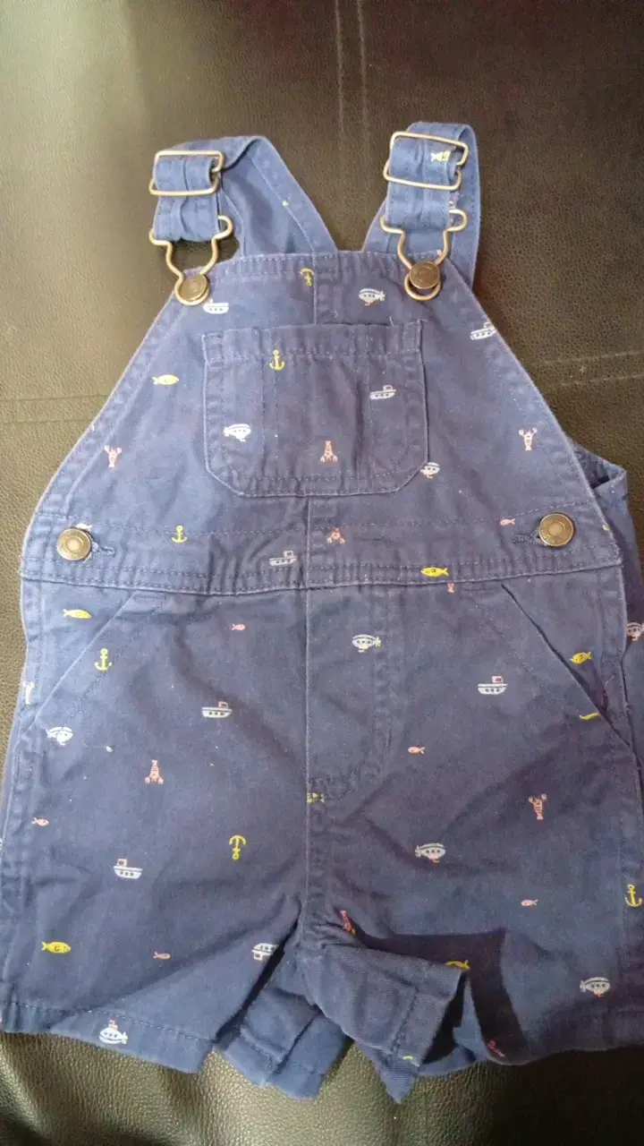 Jardinera azul para niño con estampado náutico - 2