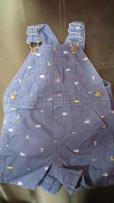 Jardinera azul para niño con estampado náutico - miniatura 2