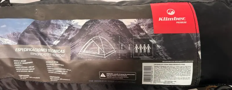 Carpa Klimber para 4 personas con bolsa de transporte