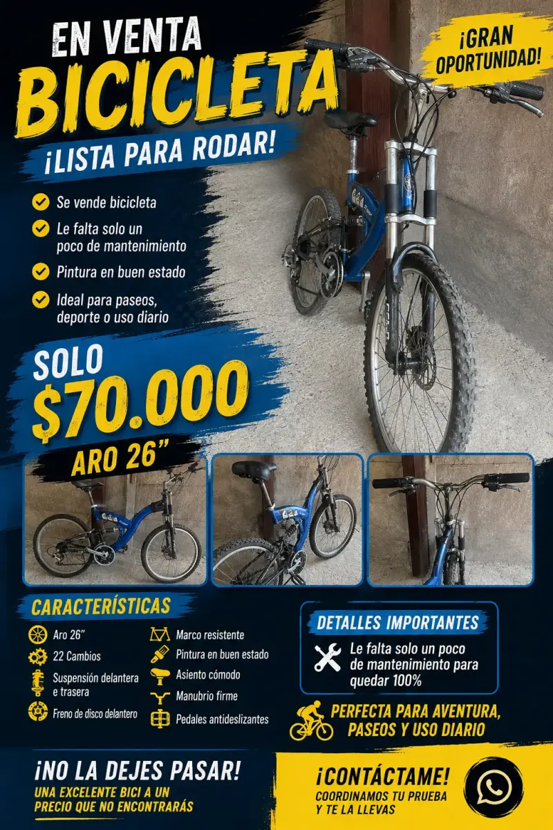 Bicicleta Aro 26 con 22 Cambios en Buen Estado - 1