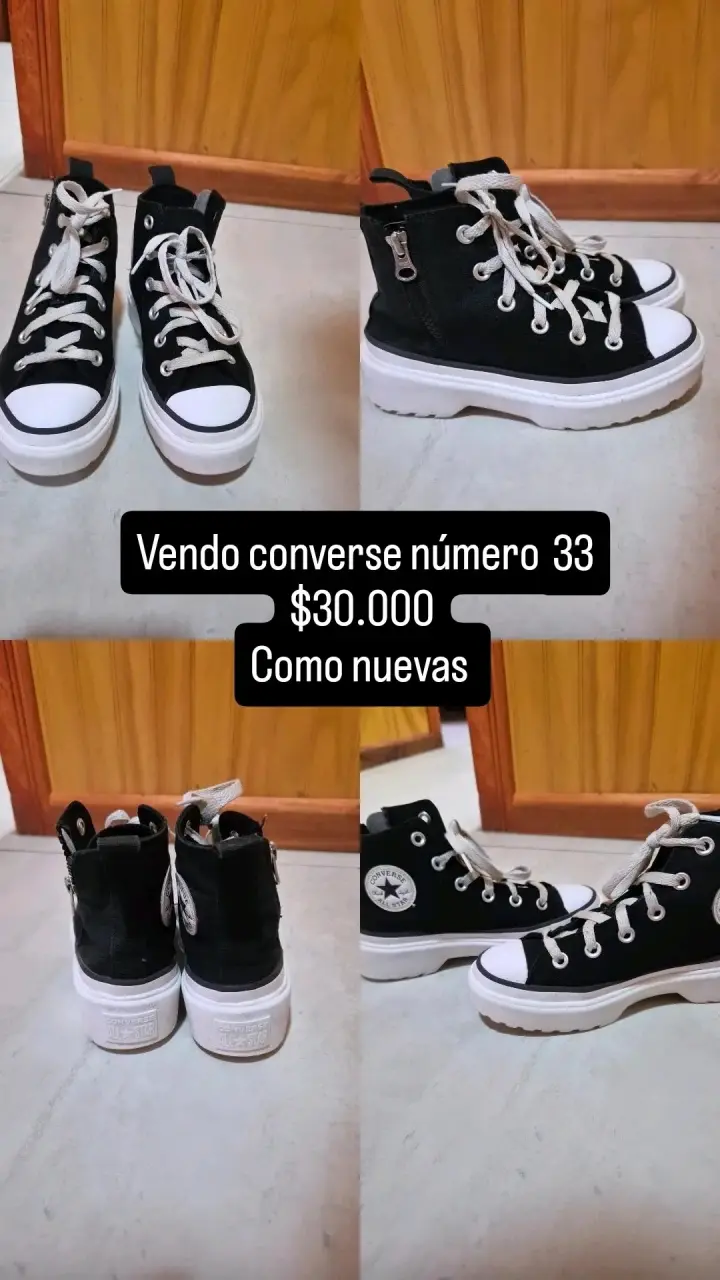 Zapatillas Converse negras número 33 como nuevas - 1