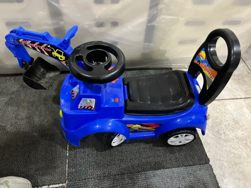 Triciclo excavadora para niños azul - 1