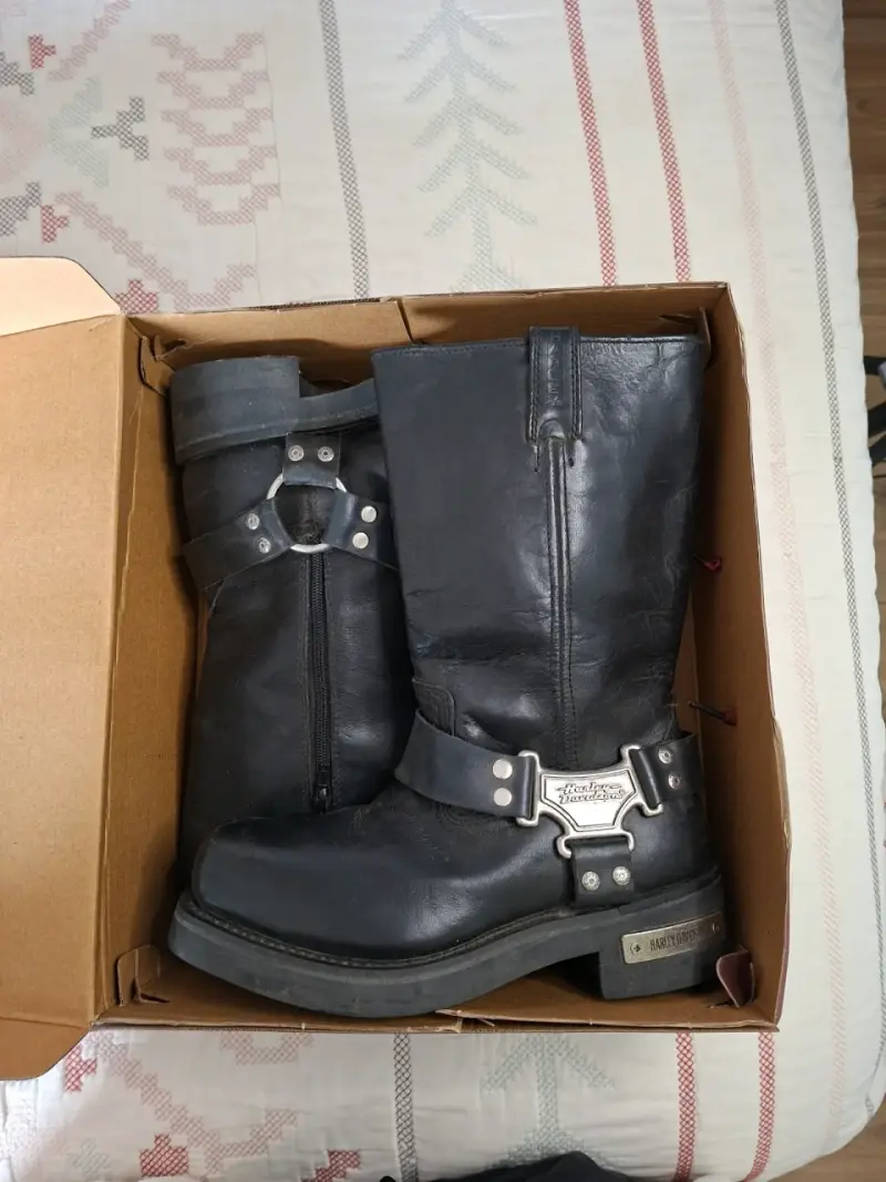 Botas de cuero negras Harley Davidson originales - 1