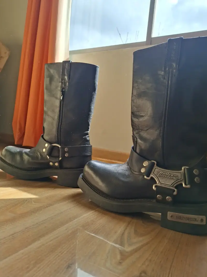 Botas de cuero negras Harley Davidson originales - 3