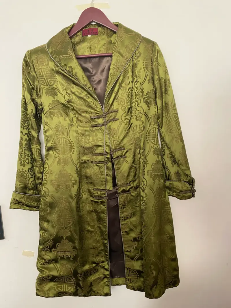 Abrigo verde estilo oriental para mujer - 5