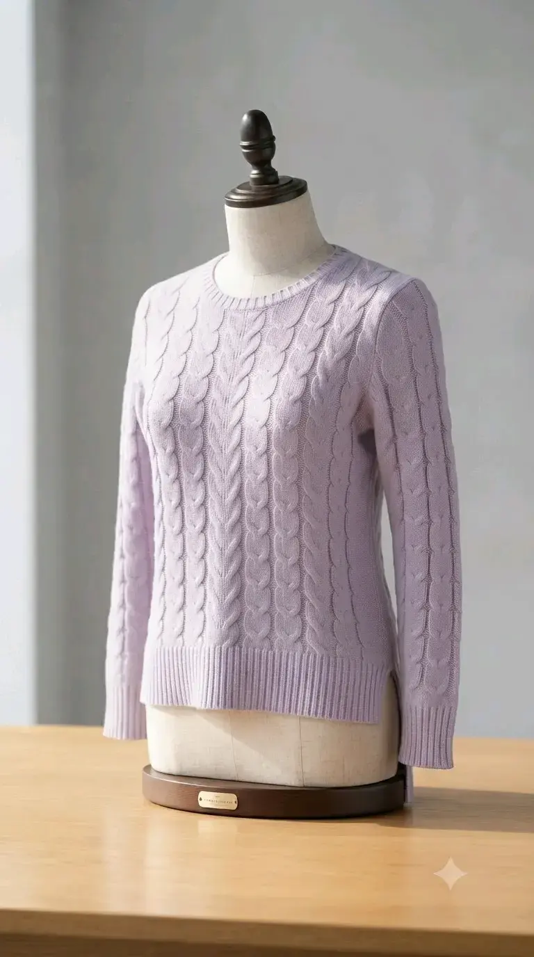 Suéter de punto lila para mujer - 1