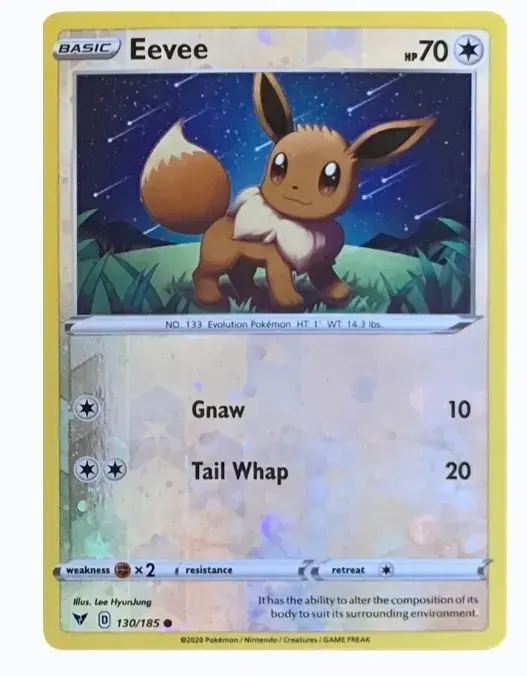 Carta Pokémon Eevee Holográfica Básica