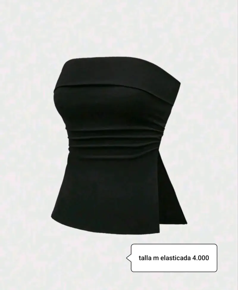 Top strapless negro talla M